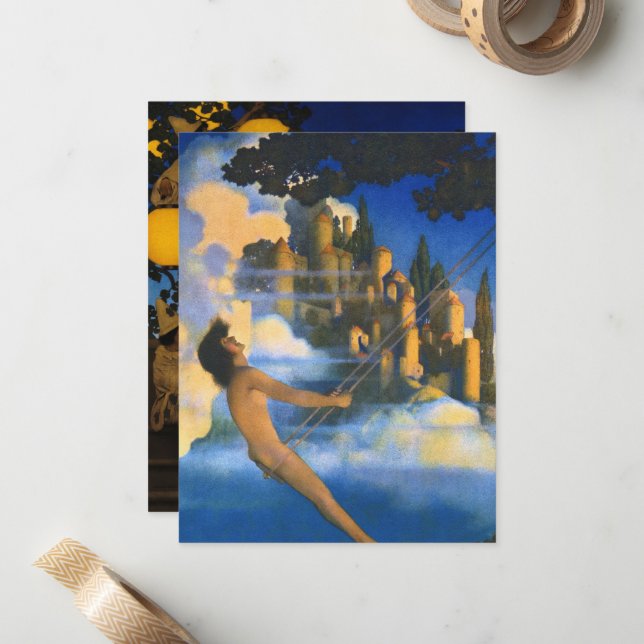 Note Card by Maxfield Parrish (Front/Back In Situ)