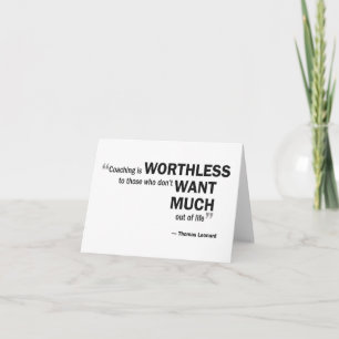 Note card - 'Coaching is worthless...'