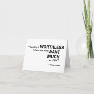 Note card - 'Coaching is worthless...'