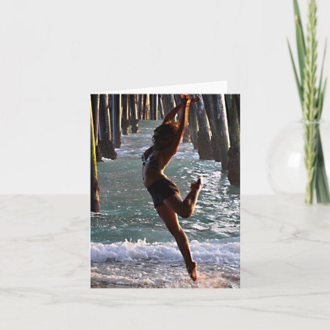 NOTE CARD:  Dancer at the Ocean Card (Front)