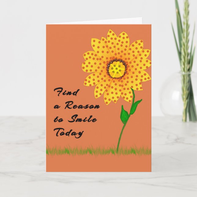 Note Card Find a Reason to Smile Today Flower (Front)