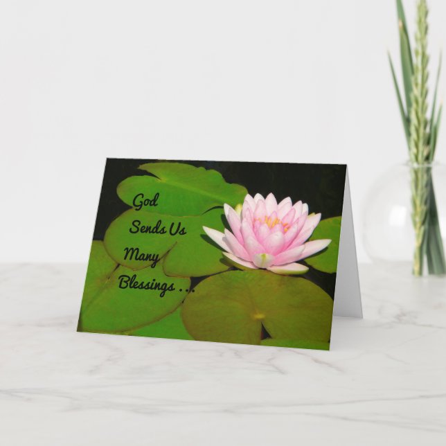 Note Card for Sister, Many Blessings Water Lily (Front)