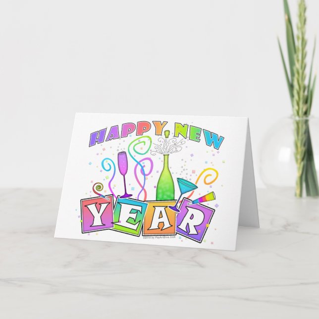 Note Card, Greeting Card - HAPPY NEW YEAR (Front)