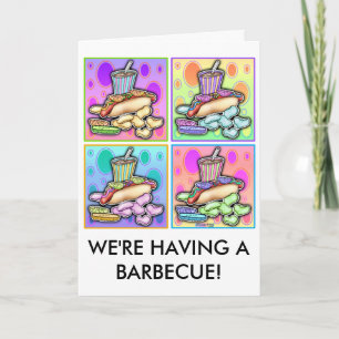 Note Card, Greeting Card - Pop Art Hot Dog with Ch
