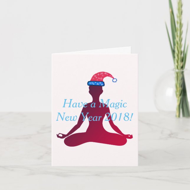 Note Card Happy New Year Yoga (Front)