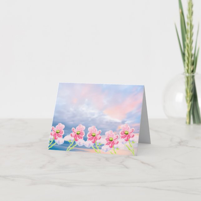 Note Card :  Hazy Cloudy Blossom Day (Front)