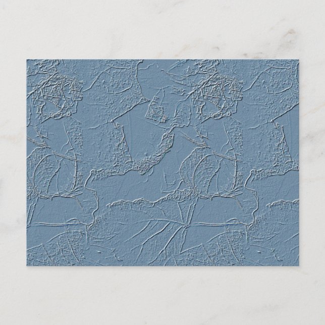Note card in blue abstract leaf nature design  (Front)