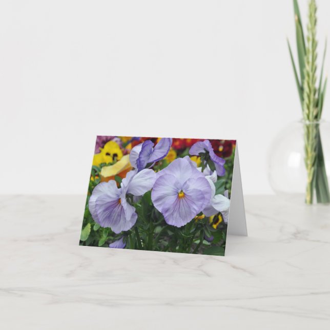 Note Card: Liliac Pansies Card (Front)