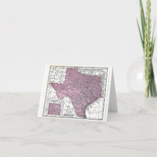 Note card:  Map of Texas, 1921 Card