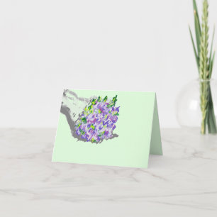 Note Card :  Purple Petaled Flower Bouquet