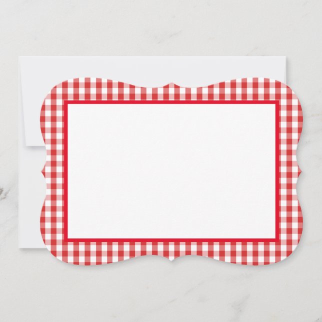 Note Card- Red & White Plaid Card (Front)