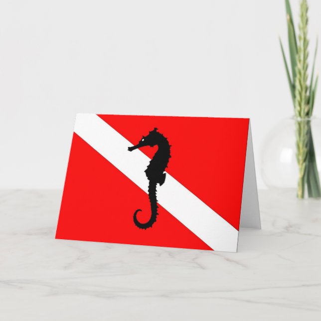 note card - seahorse dive flag (Front)