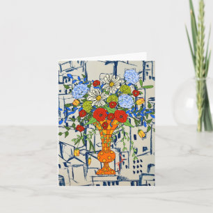 Note Card with a colourful vase of flowers!