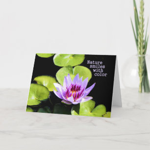 Note Card with Purple Water Lily