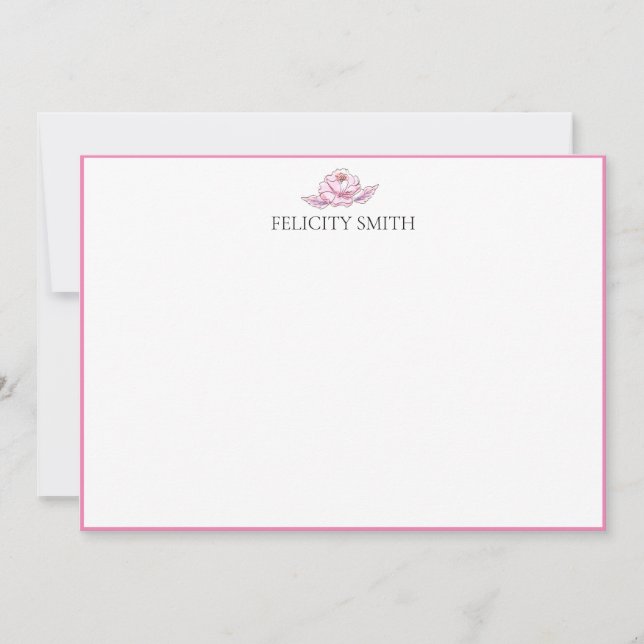 Note Cards Elegant Flat Modern Botanical #4 (Front)