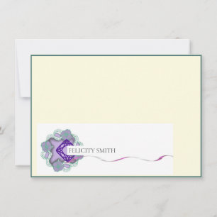Note Cards Elegant Flat Modern Botanical Blue