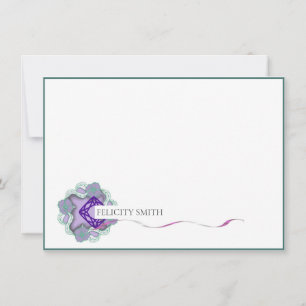 Note Cards Elegant Flat Modern Botanical Blue