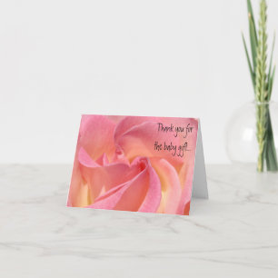 Note Cards Thank You for the Baby Gift Pink Rose