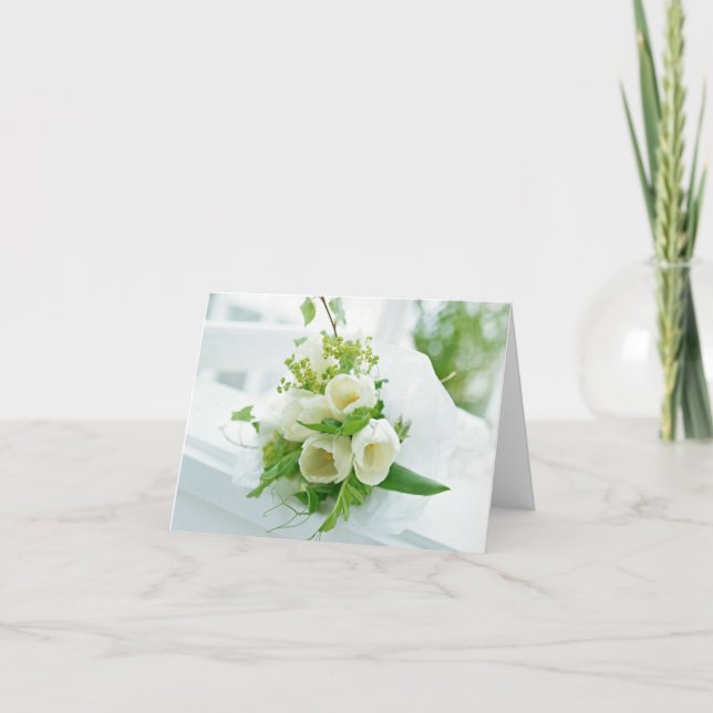 Note Cards with Beautiful White Roses (Front)