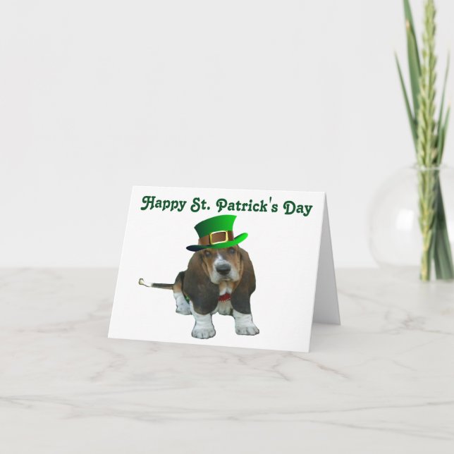Note Carte Basset Hound Happy St.Patrick's (Devant)