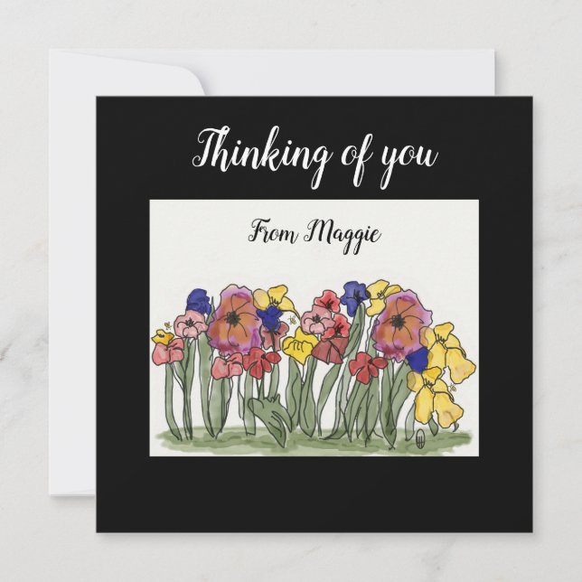 Note Carte de pensée de vous Jardin Fleur (Devant)