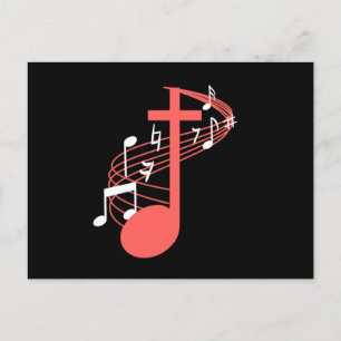 Note Cross Clef Church Choir Choral Music Chorus G Postcard