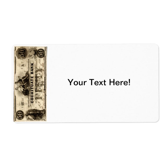 Note de 50 dollars Cochituate 1853 (Devant)