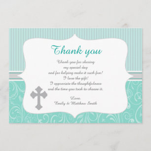 Note de Carte de remerciements Unisex Turquoise