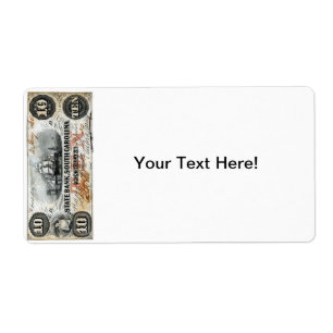 Note de dix dollars de 1860 en Caroline du Sud
