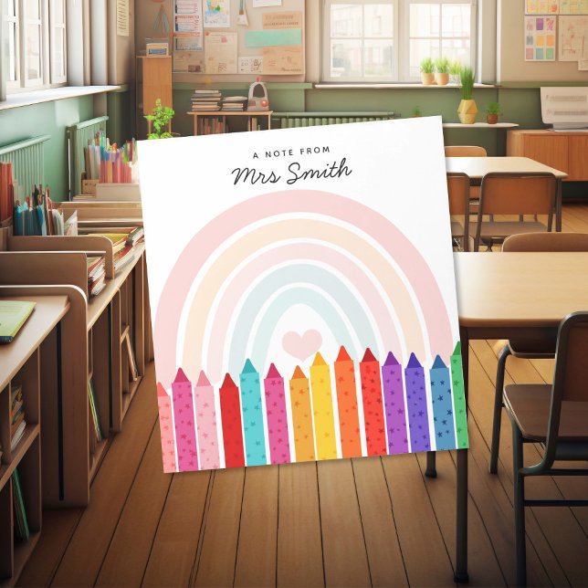Note de la part du professeur Crayon Carnet Arc-en (Créateur téléchargé)