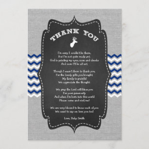 Note de Merci de baby shower de mâle avec le poème