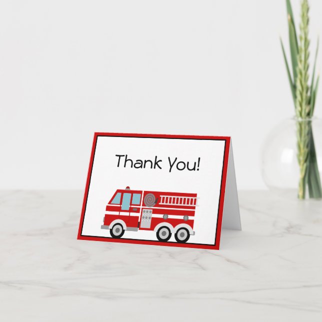 Note de Merci rouge de pompe à incendie et de (Devant)