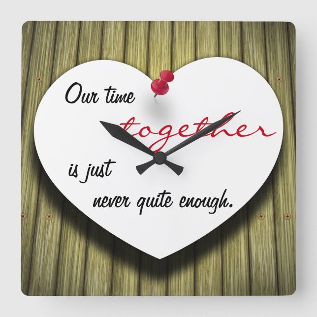 Note de message papier Coeur - Horloge murale (Recto)