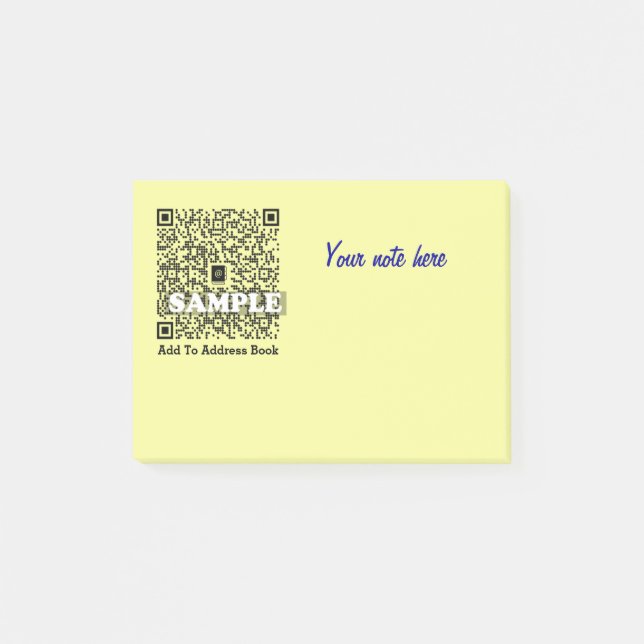 Note de post-it avec le code de QR (Devant)