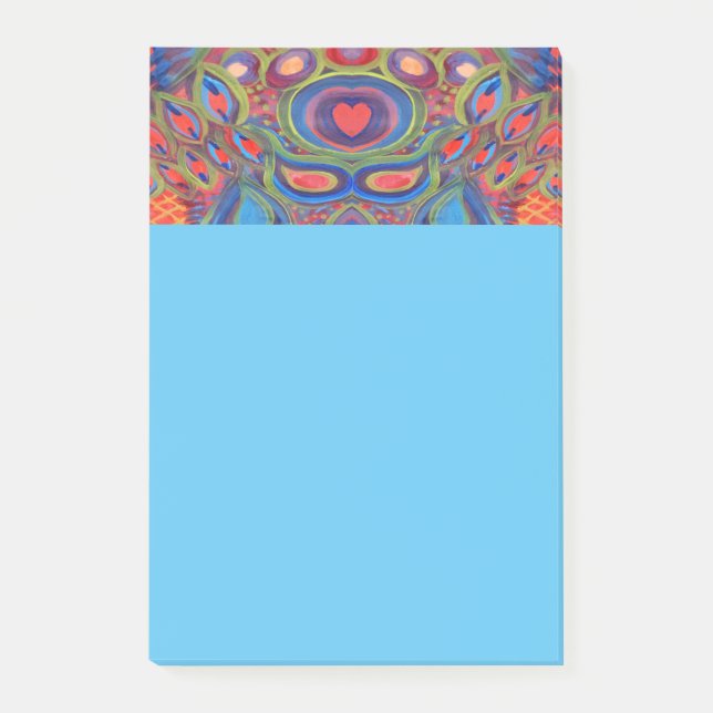 note de post-it de motif de coeur (Devant)