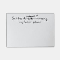 Note de post-it du professeur de temporisation