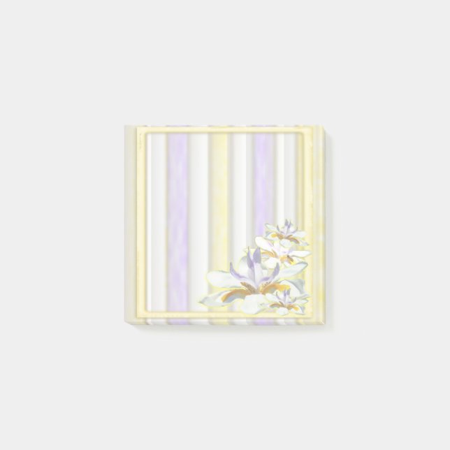 Note de post-it florale de l'abeille 3x3 (Devant)