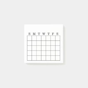 Note de post-it mensuelle de traqueur de