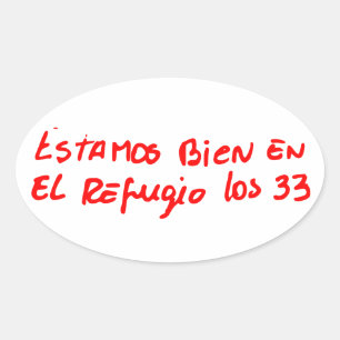 Note des mineurs chiliens Ovale Stickers