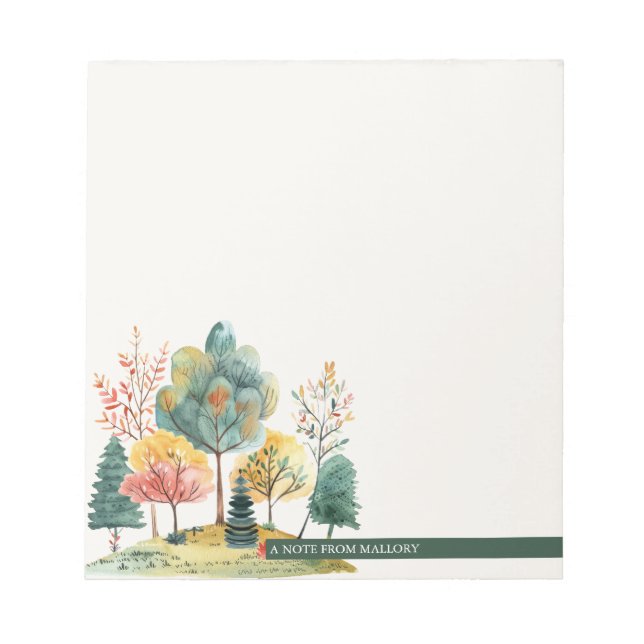 Note Du Bloc-Notes De Forêt Botanique Mignonne (Devant)