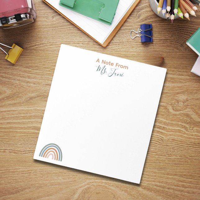 Note Du Bloc-Notes De L'Enseignant Cute Rainbow (A Note From Cute Rainbow Teacher Notepad
)