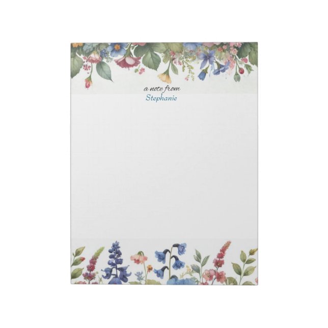 Note Du Bloc-Notes Floral Personnalisé (Tourné)