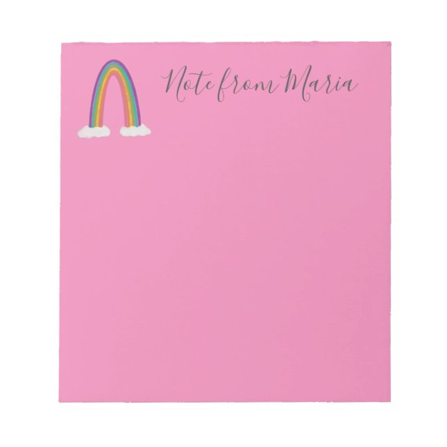 Note From - Personalized Pink Notepad  (Front)