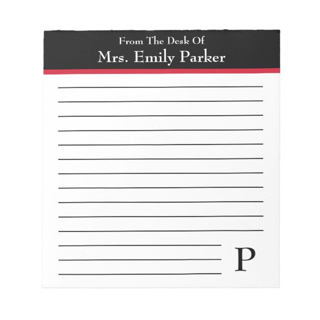Note From The Desk Of ~ Personalized (Front)