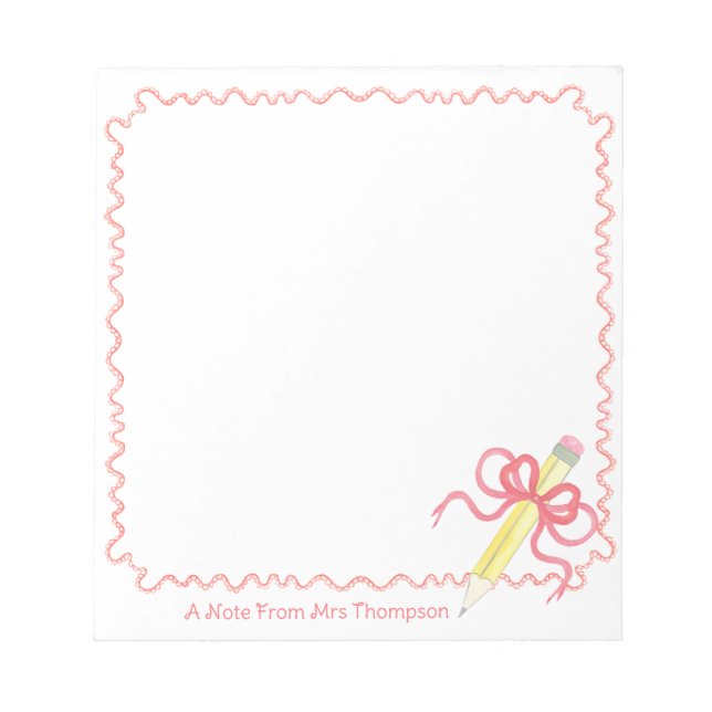 Note from the Teacher | Pencil with Bow (Front)