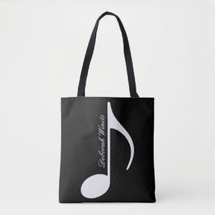 note graphique sur le sac fourre-tout noir avec no