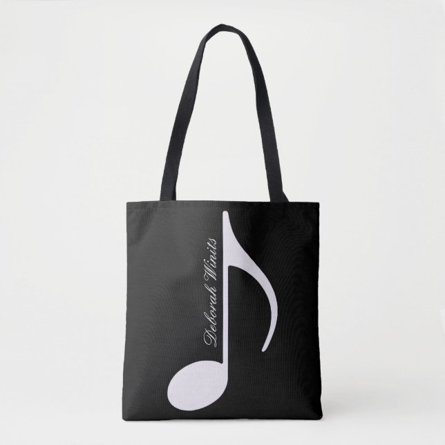 note graphique sur le sac fourre-tout noir avec no (Devant)