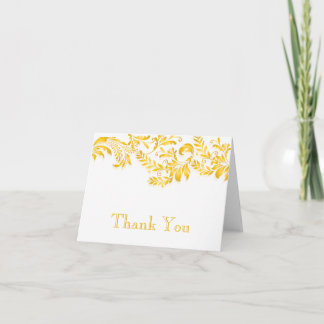 Note jaune moderne de Merci de Flourish de feuille