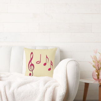 Note keys and notes throw pillow