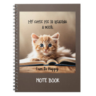 Note Livre -Cutie Pie Cat Lire un livre